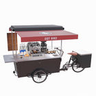 Chariot en bois de vente de café de tricycle de la structure de boîte 48V