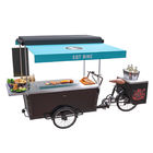 Chariot mobile de vente d'aliments de préparation rapide de tricycle de gril de rue