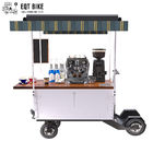 Rue vendant le chariot de café de tricycle en métal du chariot 350W de vélo de café