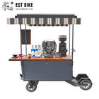 Chariot se vendant mobile extérieur 48V de vélo de café avec le Tableau de travail d'acier inoxydable