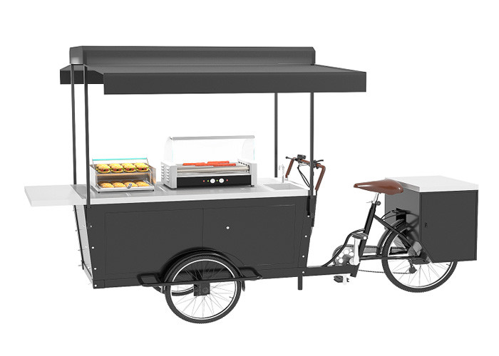 Chariot électrique fait sur commande de nourriture d'hamburger avec le plat de friteuse/réfrigérateur et de fer
