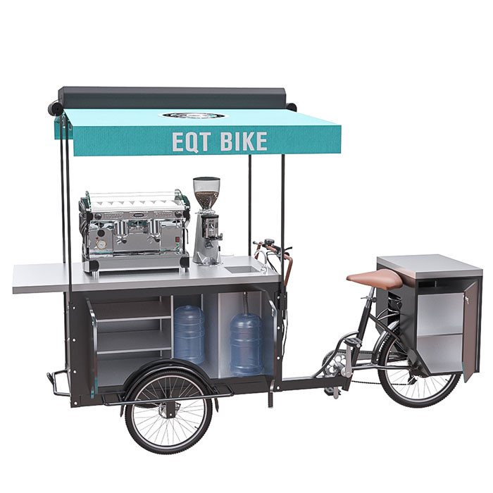 Opération commode conviviale de chariot de vélo de café d'acier inoxydable