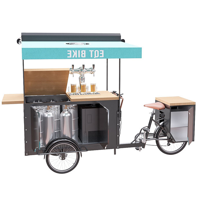 Style de l'Europe de chariot de scooter de bière refroidi par air électrique avec le Tableau en bois