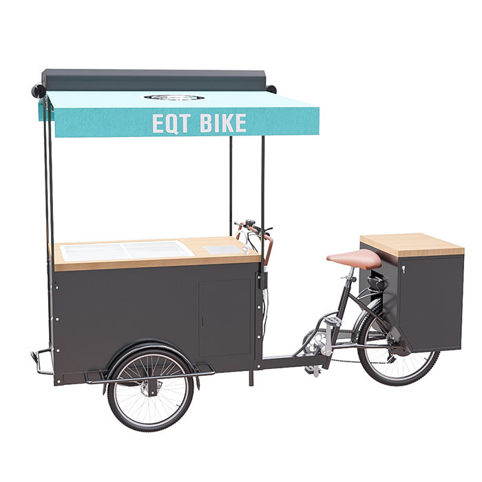 Scooter de crème glacée de trois roues, opération commode de vélo de chariot de crème glacée