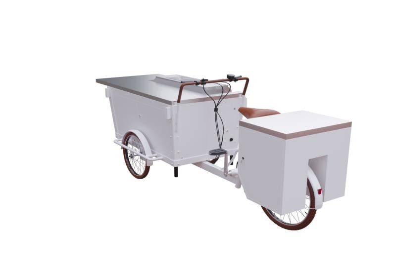 Chariot intégré de vente de barbecue de structure de boîte de tricycle