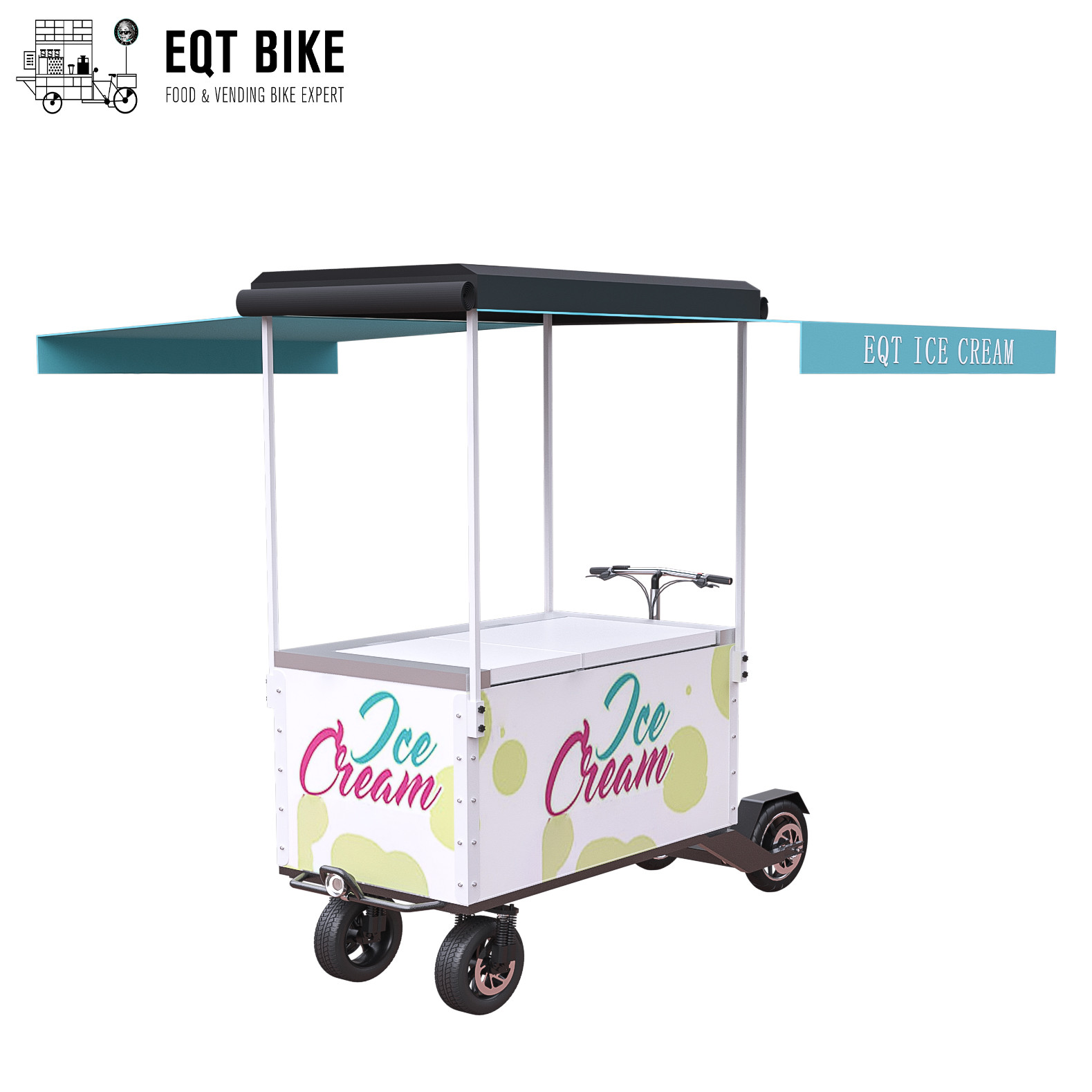 Tricycle électrique de congélateur de scooter de vélo de cargaison d'EQT de chariot commercial de crème glacée pour vendre la boisson froide